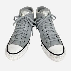 Converse Sneakers Womens 7.5 Tennis Shoes Gray Mid Top Madison Pearl Accents